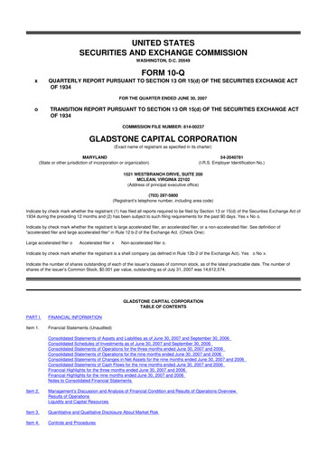 Thumbnail Gladstone Capital Corporation 10-Q Quarterly Report FY 