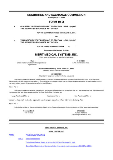 Thumbnail Merit Medical 10-Q Quarterly Report FY 