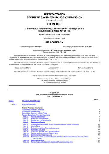Thumbnail 3M 10-Q Quarterly Report FY 