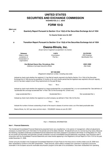 Thumbnail O-I Glass
 10-Q Quarterly Report FY 