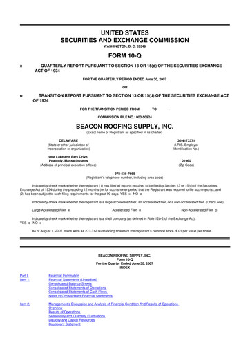 Vorschaubild Beacon Roofing Supply 10-Q Quartalsbericht  