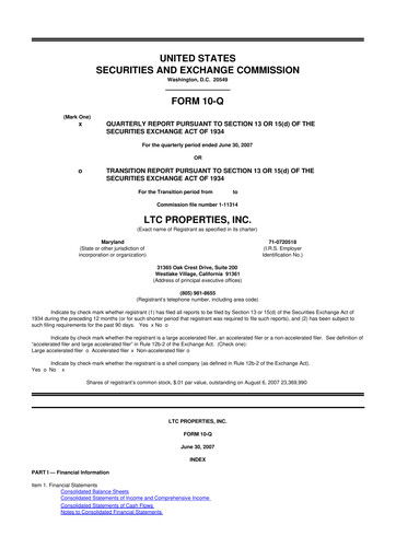 Thumbnail LTC Properties 10-Q Quarterly Report FY 