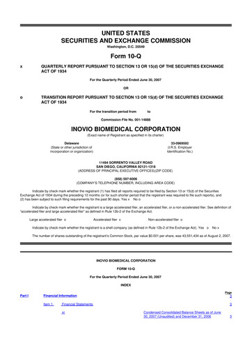 Vorschaubild Inovio Pharmaceuticals 10-Q Quartalsbericht  