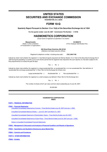Thumbnail Haemonetics 10-Q Quarterly Report FY 