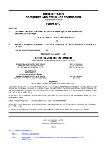 Miniature Golden Minerals
 10-Q Rapport trimestriel  