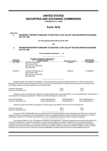 Vorschaubild Huntsman Corporation
 10-Q Quartalsbericht  