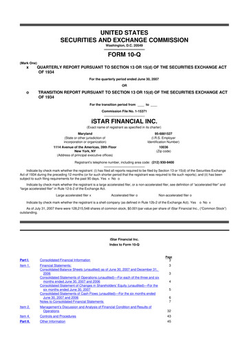 Thumbnail Safehold
 10-Q Quarterly Report FY 