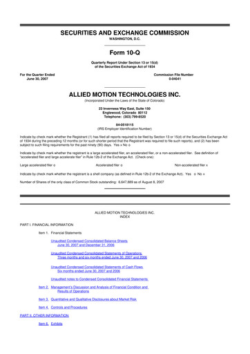 Thumbnail Allient 10-Q Quarterly Report FY 