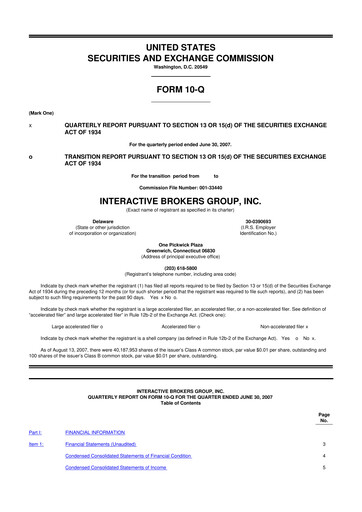 Miniature Interactive Brokers
 10-Q Rapport trimestriel  