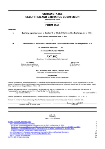 Thumbnail AXT Inc
 10-Q Quarterly Report FY 