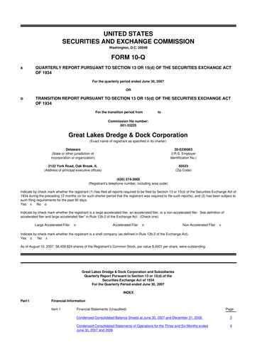 Thumbnail Great Lakes Dredge & Dock Corp. 10-Q Quarterly Report FY 