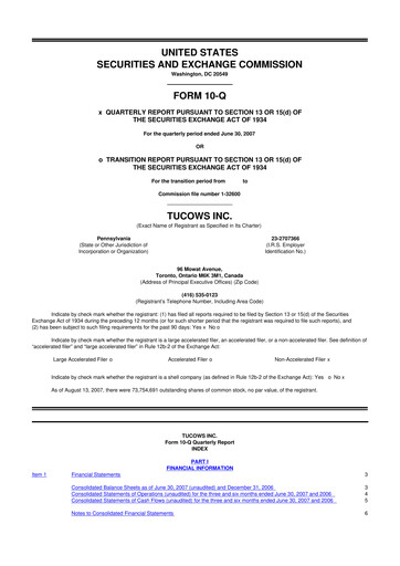 Thumbnail Tucows 10-Q Quarterly Report FY 