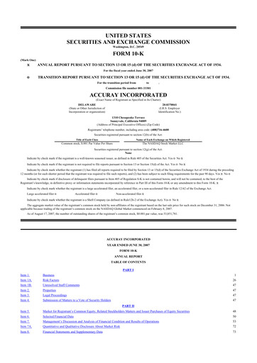 Thumbnail Accuray 10-K Annual Report 