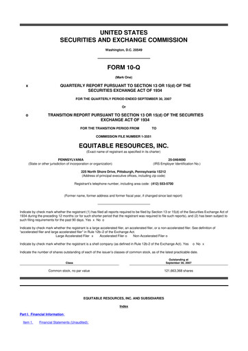 Vorschaubild EQT Corporation
 10-Q Quartalsbericht  