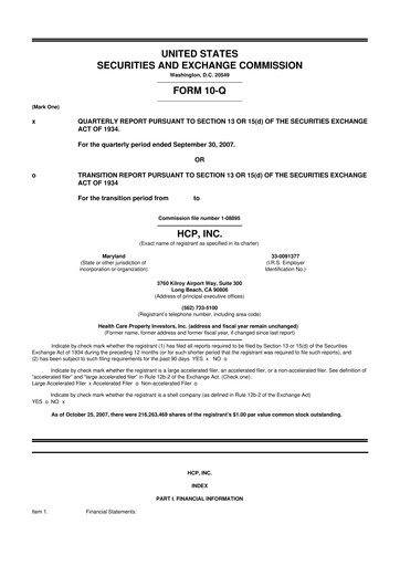 Thumbnail Healthpeak Properties
 10-Q Quarterly Report FY 