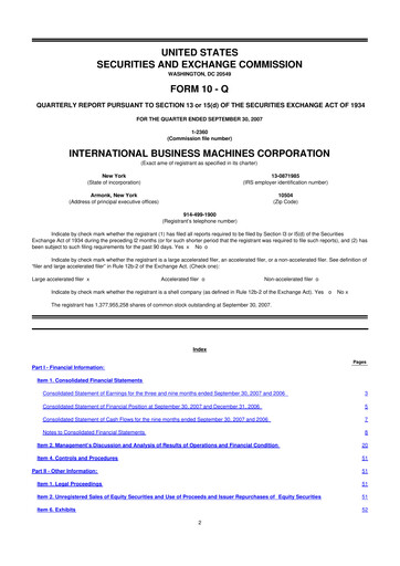 Vorschaubild IBM 10-Q Quartalsbericht  