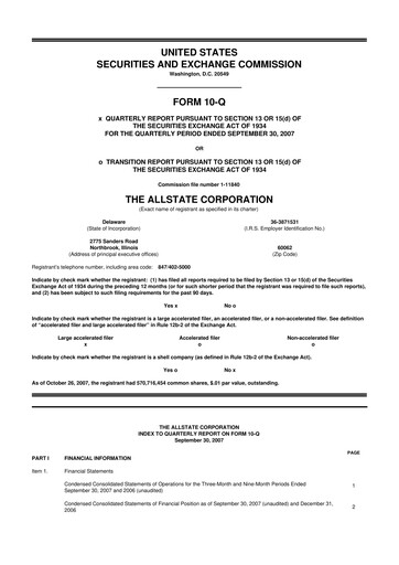 Vorschaubild Allstate 10-Q Quartalsbericht  