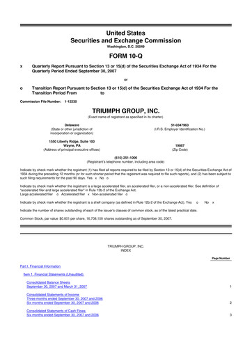 Thumbnail Triumph Group
 10-Q Quarterly Report FY 