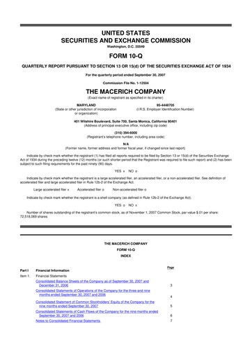 Thumbnail Macerich 10-Q Quarterly Report FY 