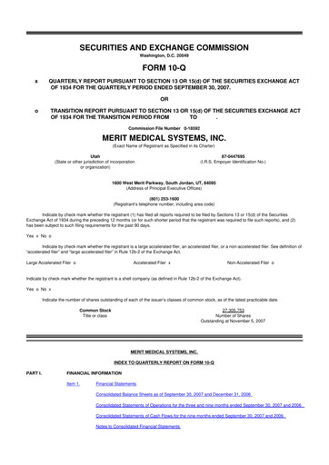 Thumbnail Merit Medical 10-Q Quarterly Report FY 