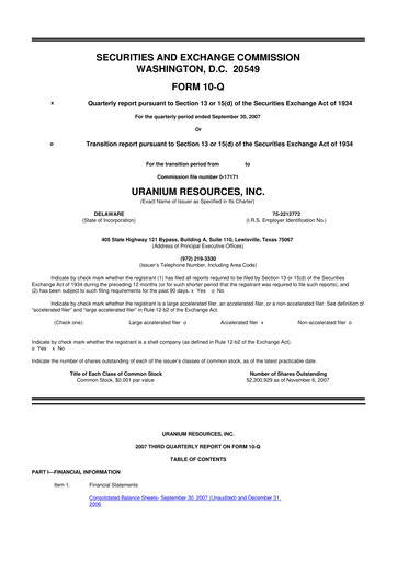 Vorschaubild Westwater Resources
 10-Q Quartalsbericht  
