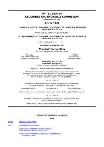 Thumbnail Winmark 10-Q Quarterly Report FY 