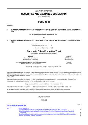 Thumbnail COPT Defense Properties 10-Q Quarterly Report FY 
