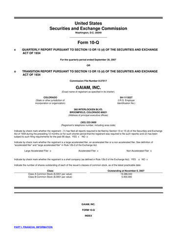 Thumbnail Gaia 10-Q Quarterly Report FY 