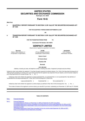 Vorschaubild Genpact 10-Q Quartalsbericht  