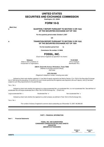 Thumbnail Fossil Group 10-Q Quarterly Report FY 
