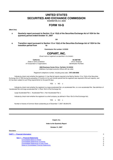 Miniature Copart
 10-Q Rapport trimestriel  