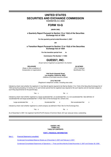 Thumbnail Guess 10-Q Quarterly Report FY 