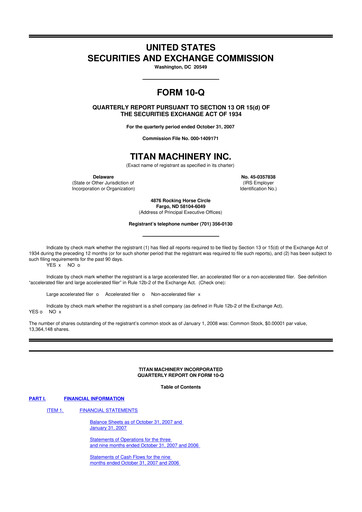 Thumbnail Titan Machinery 10-Q Quarterly Report FY 