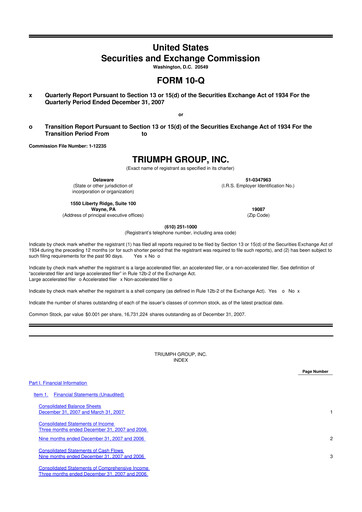 Thumbnail Triumph Group
 10-Q Quarterly Report FY 