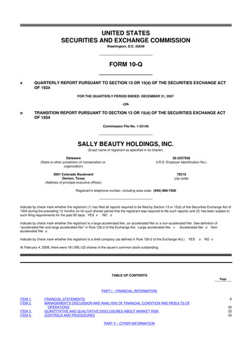 Thumbnail Sally Beauty Holdings 10-Q Quarterly Report FY 