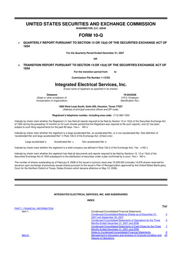 Thumbnail IES Holdings 10-Q Quarterly Report FY 