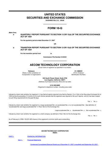 Thumbnail AECOM 10-Q Quarterly Report FY 