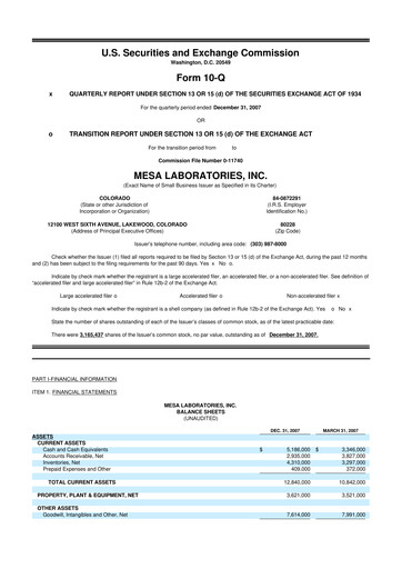 Thumbnail Mesa Laboratories 10-Q Quarterly Report FY 