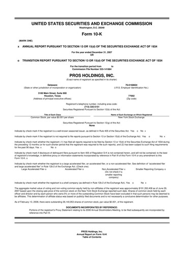 Thumbnail PROS Holdings, Inc.
 10-K Annual Report 