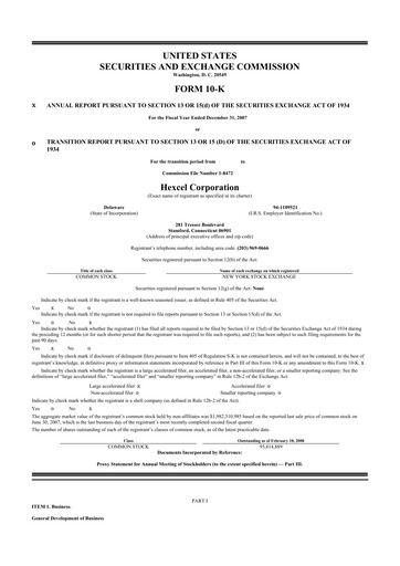 Thumbnail Hexcel
 10-K Annual Report 