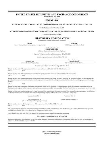 Thumbnail First Busey 10-K Annual Report 