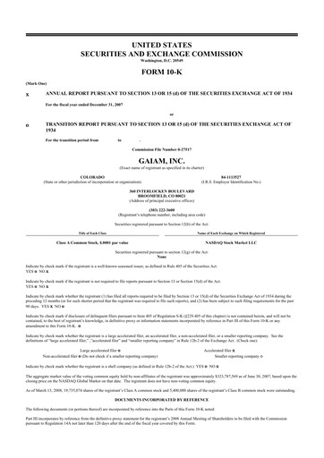 Thumbnail Gaia 10-K Annual Report 