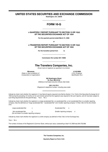 Thumbnail The Travelers Companies 10-Q Quarterly Report FY 
