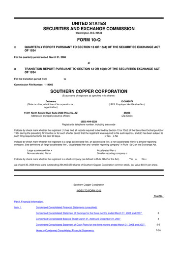Thumbnail Southern Copper 10-Q Quarterly Report FY 