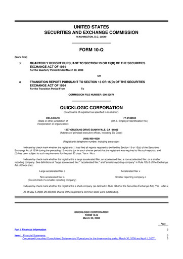 Thumbnail Quicklogic 10-Q Quarterly Report FY 