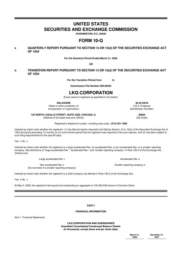 Thumbnail LKQ Corporation 10-Q Quarterly Report FY 