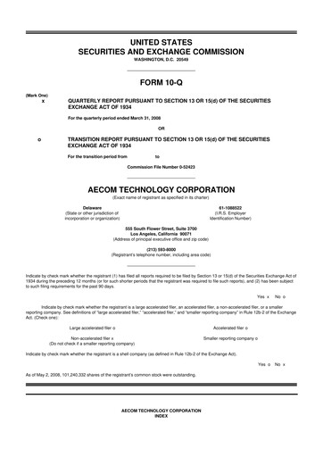 Thumbnail AECOM 10-Q Quarterly Report FY 