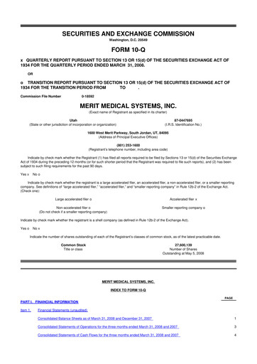 Thumbnail Merit Medical 10-Q Quarterly Report FY 