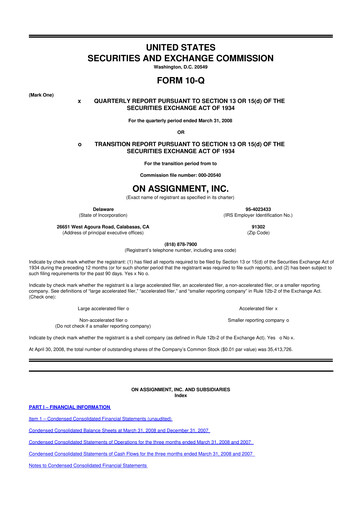 Thumbnail ASGN 10-Q Quarterly Report FY 