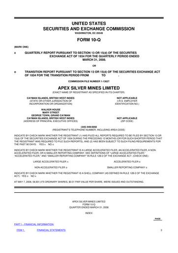 Miniature Golden Minerals
 10-Q Rapport trimestriel  